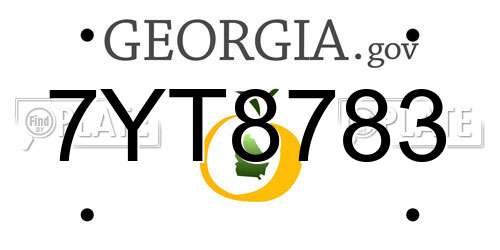 7YT8783 Georgia License Plate