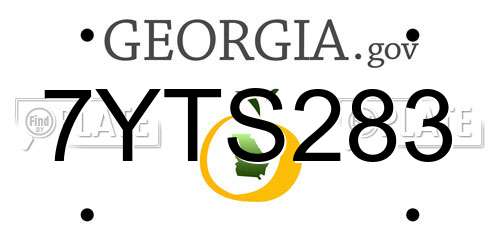 7YTS283 Georgia License Plate