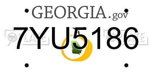 7YU5186 Georgia License Plate
