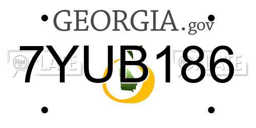 7YUB186 Georgia License Plate