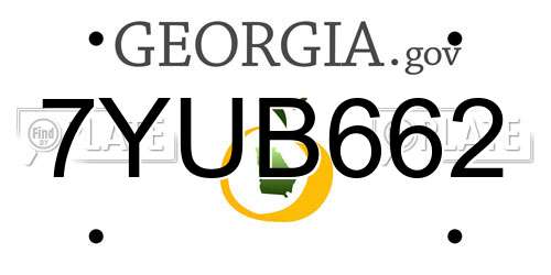 7YUB662 Georgia License Plate