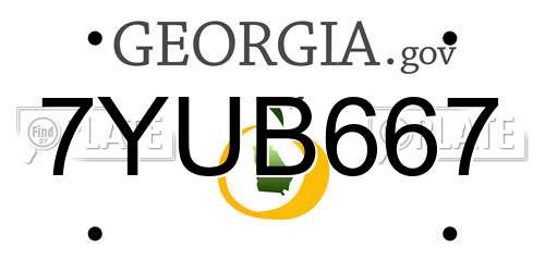 7YUB667 Georgia License Plate