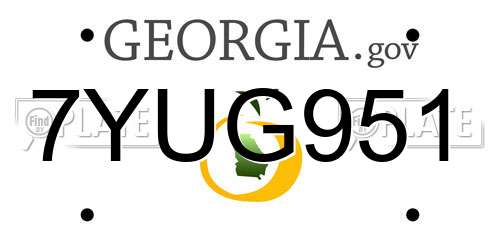 7YUG951 Georgia License Plate