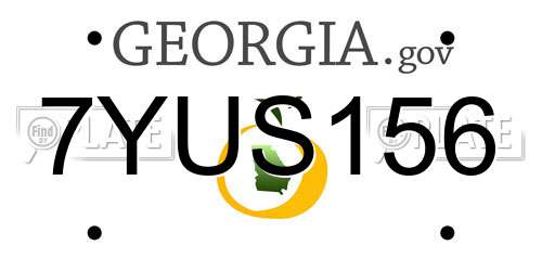 7YUS156 Georgia License Plate