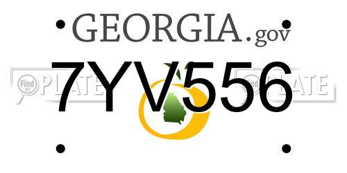 7YV556 Georgia License Plate