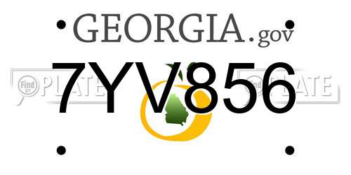 7YV856 Georgia License Plate