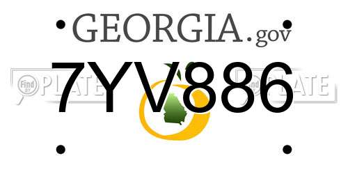 7YV886 Georgia License Plate