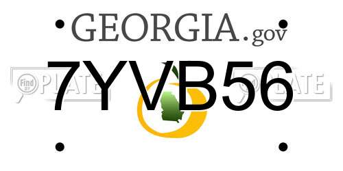 7YVB56 Georgia License Plate