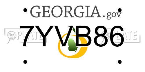 7YVB86 Georgia License Plate