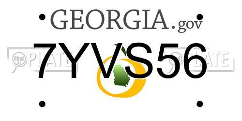 7YVS56 Georgia License Plate