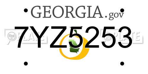 7YZ5253 Georgia License Plate