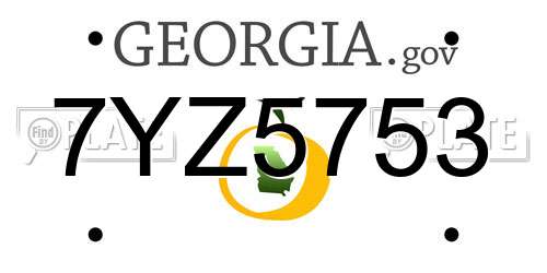 7YZ5753 Georgia License Plate