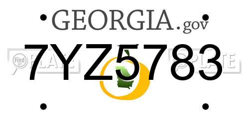 7YZ5783 Georgia License Plate