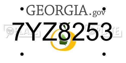 7YZ8253 Georgia License Plate