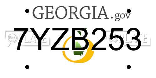 7YZB253 Georgia License Plate
