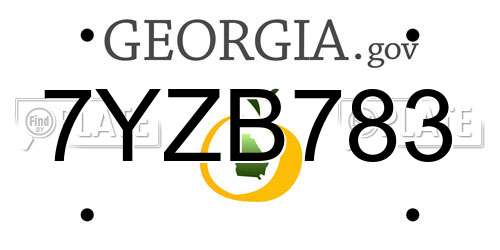 7YZB783 Georgia License Plate