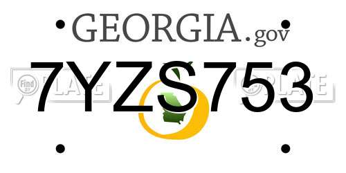 7YZS753 Georgia License Plate