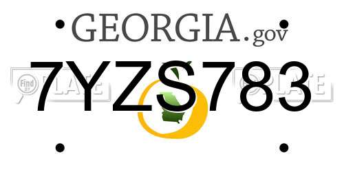 7YZS783 Georgia License Plate