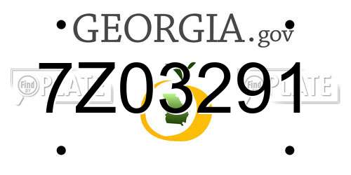 7Z03291 Georgia License Plate