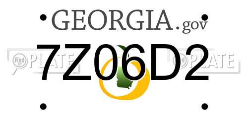 7Z06D2 Georgia License Plate