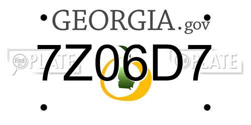 7Z06D7 Georgia License Plate