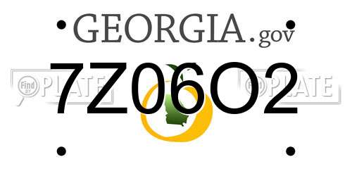 7Z06O2 Georgia License Plate