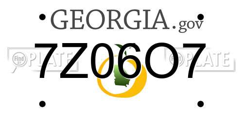 7Z06O7 Georgia License Plate