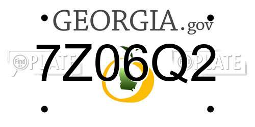 7Z06Q2 Georgia License Plate