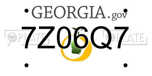 7Z06Q7 Georgia License Plate