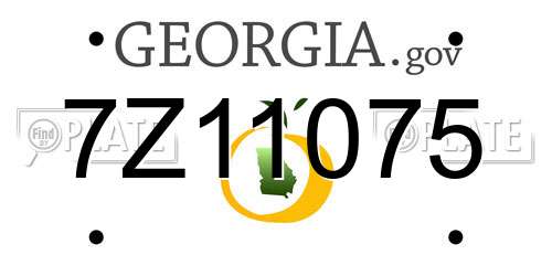 7Z11075 Georgia License Plate