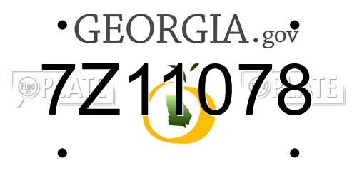 7Z11078 Georgia License Plate