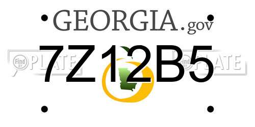 7Z12B5 Georgia License Plate