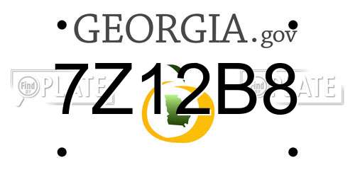 7Z12B8 Georgia License Plate