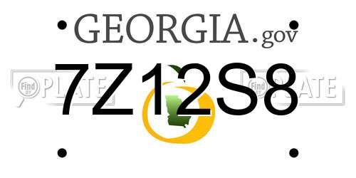 7Z12S8 Georgia License Plate