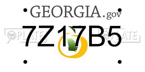 7Z17B5 Georgia License Plate