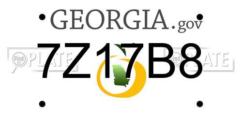 7Z17B8 Georgia License Plate