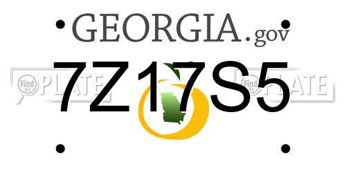 7Z17S5 Georgia License Plate