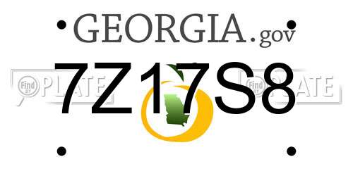 7Z17S8 Georgia License Plate