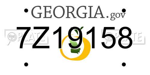 7Z19158 Georgia License Plate