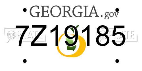 7Z19185 Georgia License Plate
