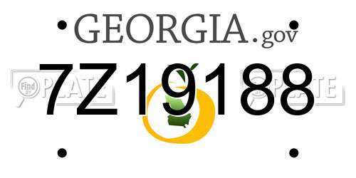 7Z19188 Georgia License Plate