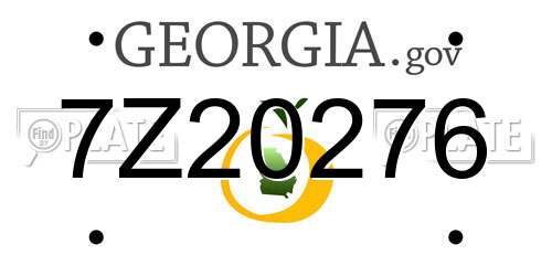 7Z20276 Georgia License Plate