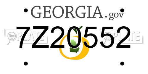 7Z20552 Georgia License Plate