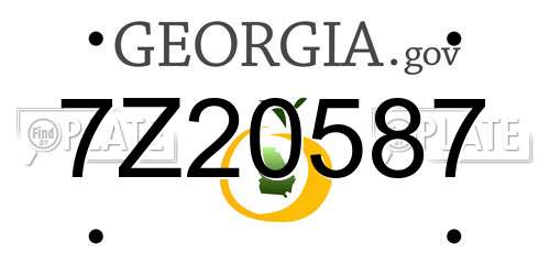 7Z20587 Georgia License Plate