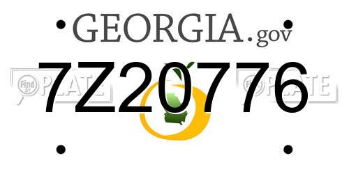 7Z20776 Georgia License Plate