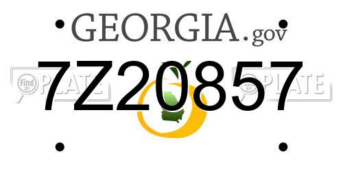 7Z20857 Georgia License Plate