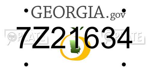 7Z21634 Georgia License Plate