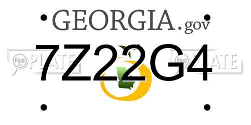 7Z22G4 Georgia License Plate