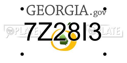 7Z28I3 Georgia License Plate
