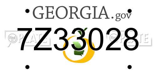 7Z33028 Georgia License Plate